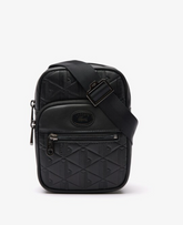 Lacoste Leather Monogram Print Crossover Bag